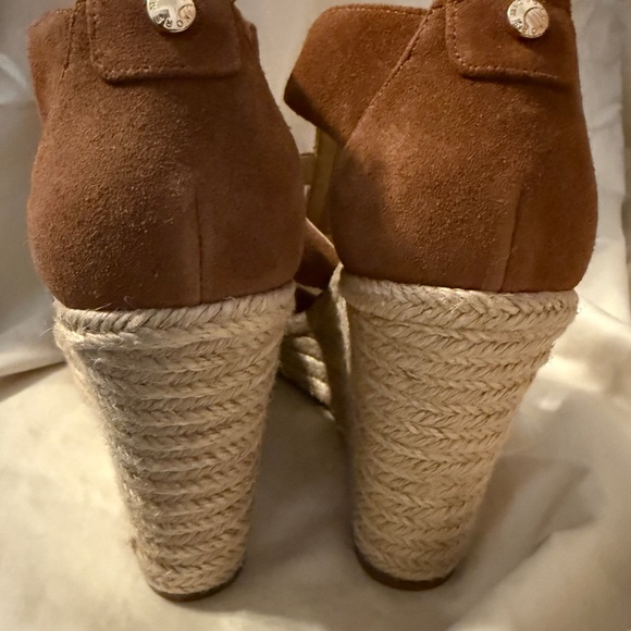 Michael Kors Brown Suede Damita Espadrille Wedge Sandals - Picture 9 of 10